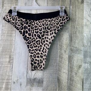 Large High Thigh Cut Out Animal Print Bikini Bottom Brief
